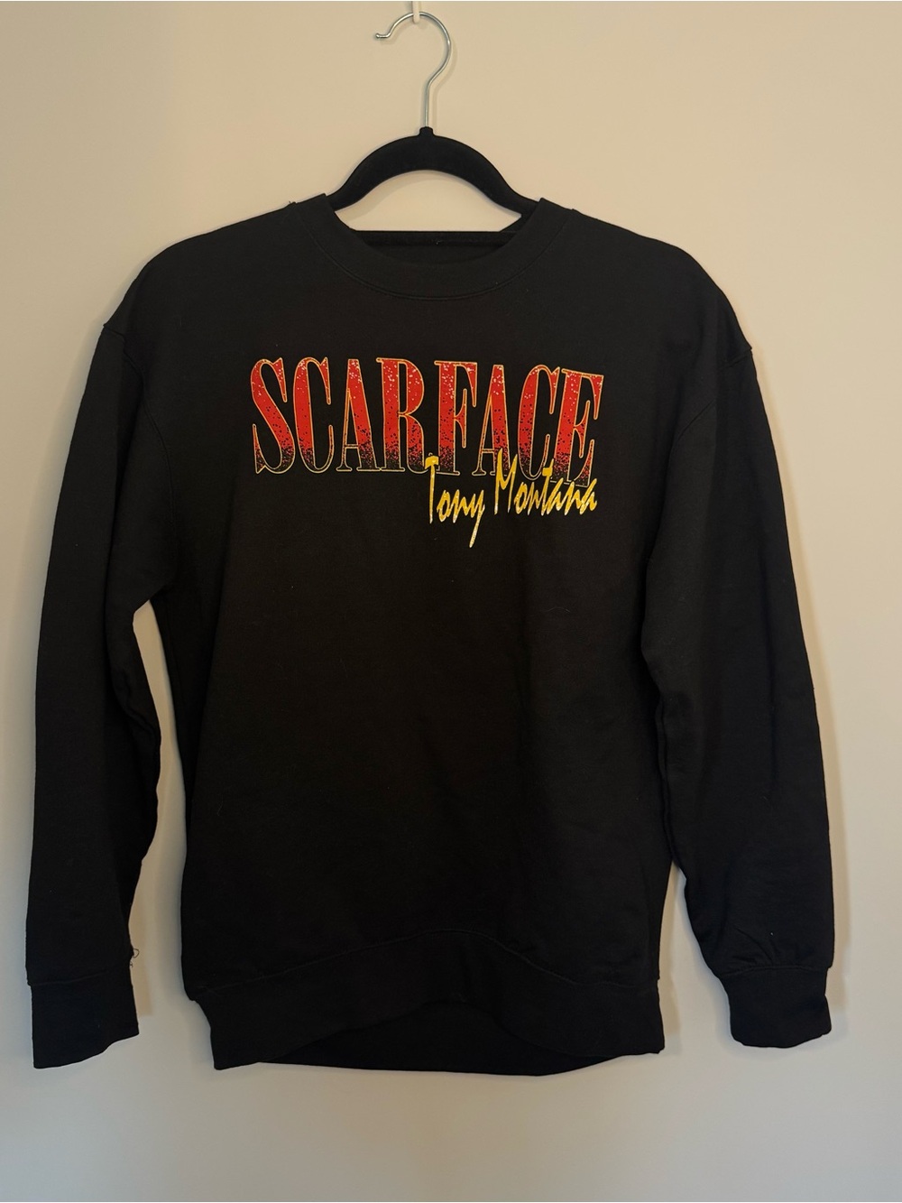 Black Scarface Tony Montana Graphic Crewneck Sweatshirt